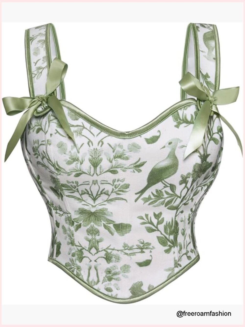 Corset Top Sweetheart Neckline Fishbone Bodice Floral Bustier Lace Up Back